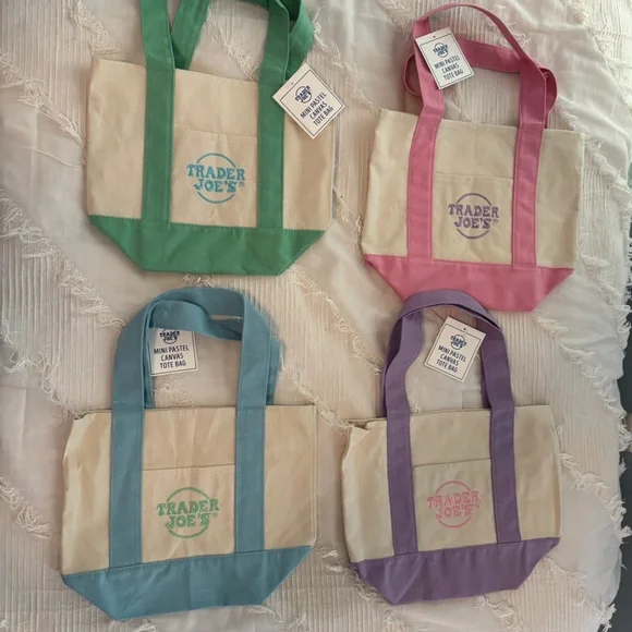 Trader Joe's Mini Canvas Tote Bags - Picture 3 of 4